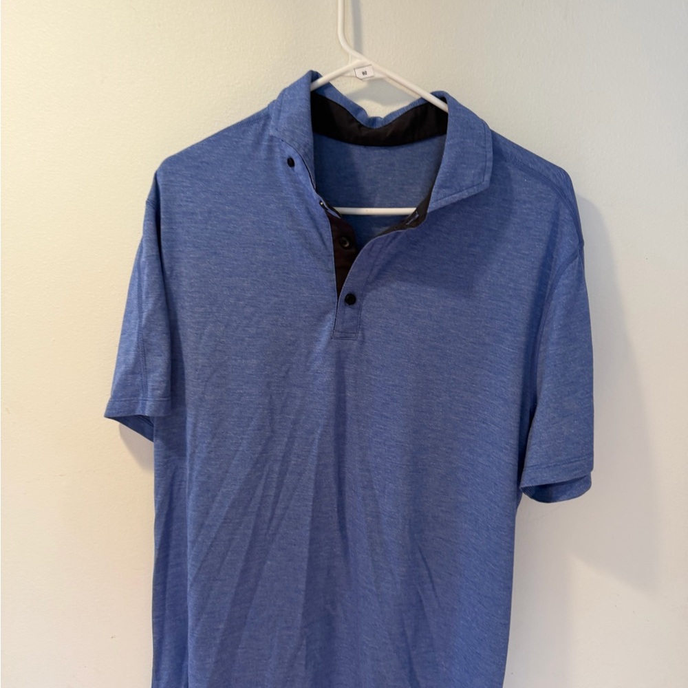 lululemon athletica Heathered Blue Polo Shirt